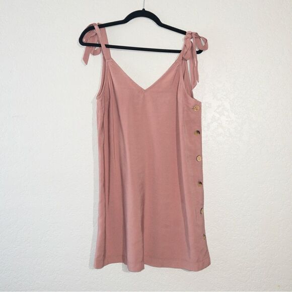 Topshop Pink Tilda Side Button Mini Dress Size‎ 8 - Picture 2 of 7